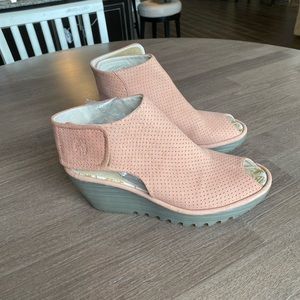 Fly London Peep Toe Ankle Bootie